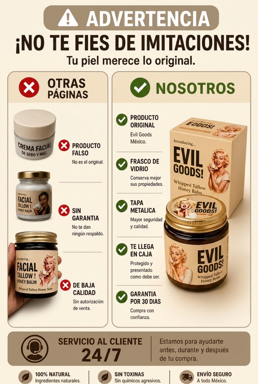 No te fíes de imitaciones — Evil Goods México original